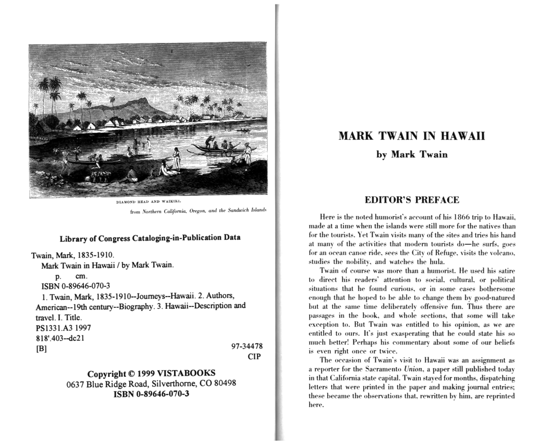 Mark Twain in Hawaii--the noted humorist's 1866 visit. vist0070l